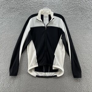 Gore Bike Wear Jacket Womens Large Black White Long Sleeve Full Zip Back Pockets